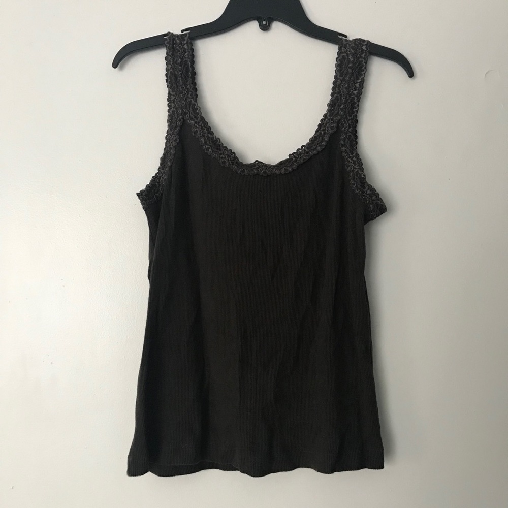 Brown lace tank top